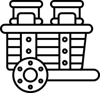 Araba motoru simgesi, vektör illüstrasyonu