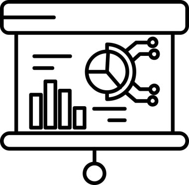 analitik analitik iş simgesi ana hat biçiminde
