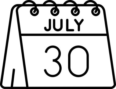 Takvim Temmuz Glyph simgesi