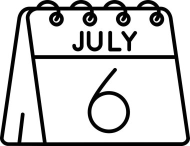 gün takvimi simgesi ana hat biçiminde