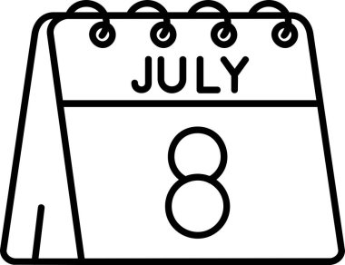 Temmuz takvim simge tasarlamak vektör