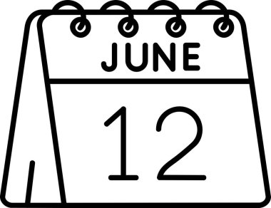 Haziran takvim simgesi tasarım vektör illüstrasyonu 10 puan