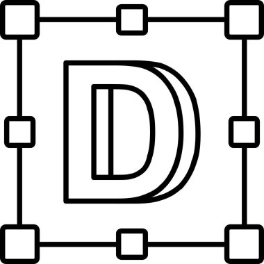 harf d satır vektör simgesi