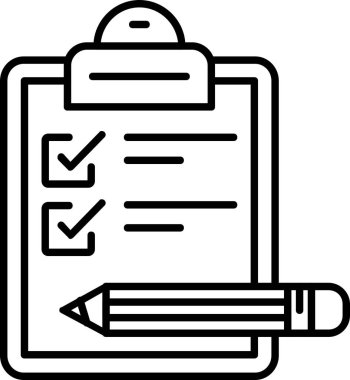 Kontrol listesi simgesi. taslak kontrol listesi vektör simgesi