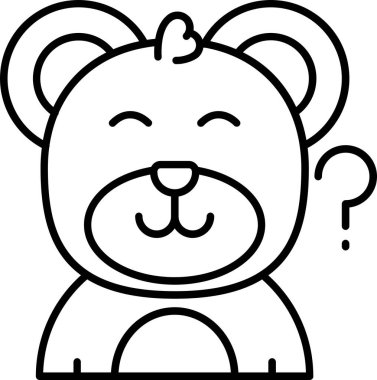 Ayı çizgi filmi, sevimli küçük hayvan karakterinin çizimi.