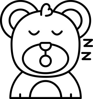 Taslak biçiminde tatlı uyuyan panda simgesi