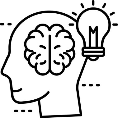 Beyin düşünme fikri simgesi