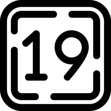 19 artı simge, vektör illüstrasyonu