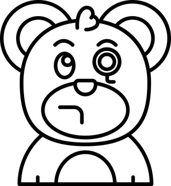 Yüzünde bir ifade olan sevimli çizgi film ayısı