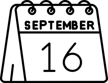 10 Eylül takvim simgesi vektörü.