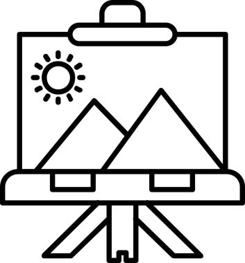 Peyzaj. Web simgesi basit illüstrasyon