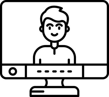 çevrimiçi öğrenme simgesi vektör illüstrasyonu