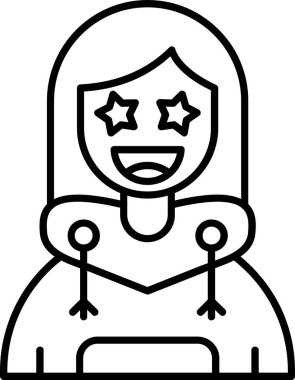 Kadın. Web simgesi basit illüstrasyon