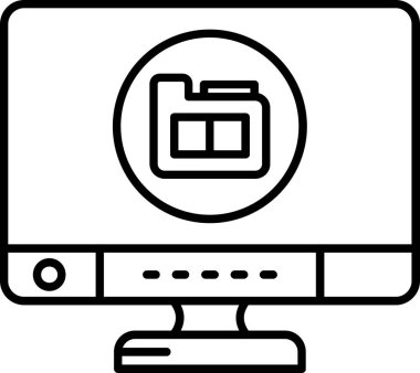 bilgisayar izleme simgesi, vektör illüstrasyonu