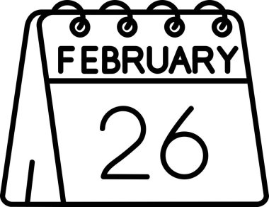 Şubat 23 vektör tarih simgesi, Şubat