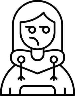 kız üzgün simgesi, taslak biçimi