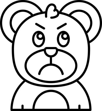 kızgın çizgi film ifade vektör simgesi