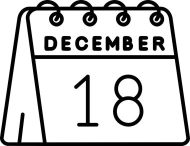 11 Aralık - takvim günü simgesi - vektör