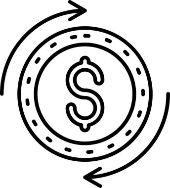 Dolar değişim simgesi ana hatları biçiminde