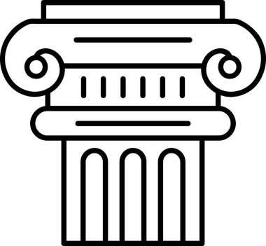 yapı sütun simgesi, basit satır illüstrasyonu