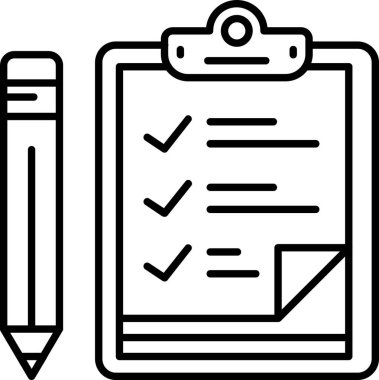 Kontrol listesi. Web simgesi basit illüstrasyon