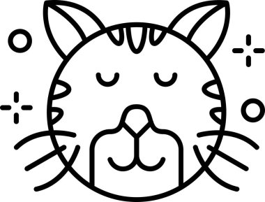 Bir kedinin çizgi çizimi