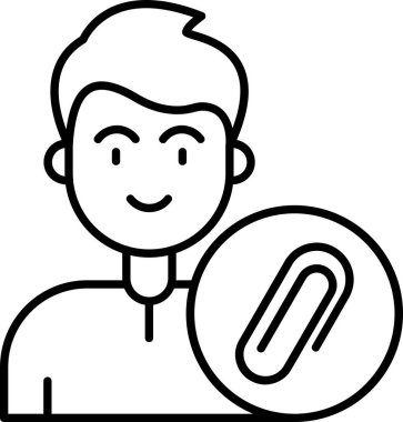 Büyüteç ikonu olan bir adam. vektör illüstrasyonu