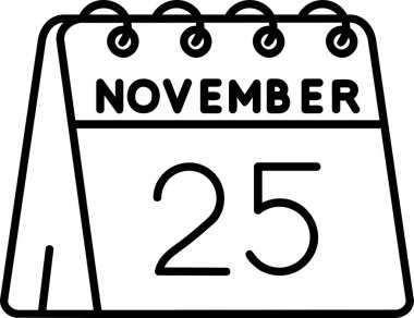 Kasım 24 vektör tarihli takvim