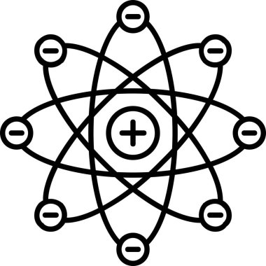 atom molekülü bilim simgesi