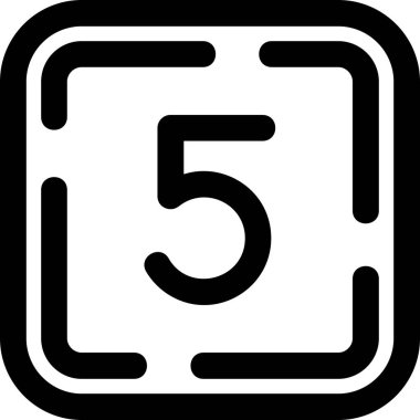 5 numaralı işaret simgesi ana hat biçiminde