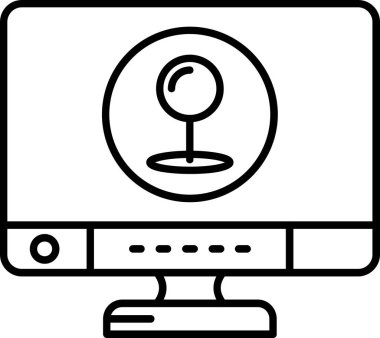 Bilgisayar Ekran Vektör Satırı Simgesi Tasarımı