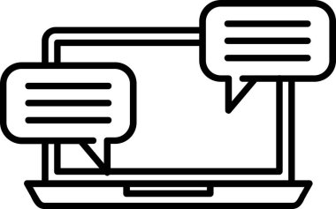 çevrimiçi sohbet simgesi, vektör illüstrasyonu