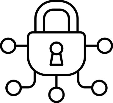 veri koruma kilidi simgesi ana hat biçiminde