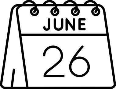 takvim Haziran simgesi tasarım vektör çizimi