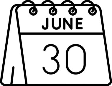 Haziran sembolü düz vektör simgesi