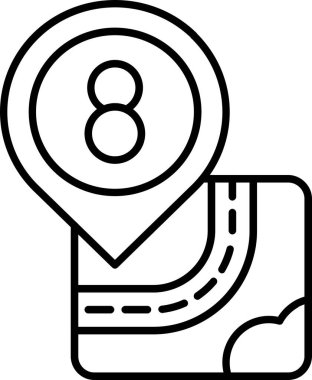 pin haritası konum simgesi ana hat biçiminde