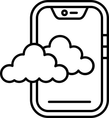 Ana hat biçiminde bulut hesaplama teknolojisi simgesi