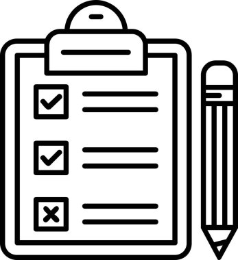 Pano kontrol listesi kontrol listesi simgesi dış hat biçiminde