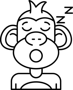 vektör çizim çizgi filmi uyku emojisi