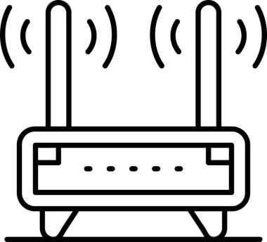 Kablosuz yönlendirici simgesi. kablosuz sinyal vektör simgesi tasarım ağı izole edildi