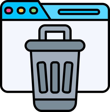 Çöp kutusu. Web simgesi basit illüstrasyon