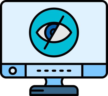 göz bilgisayarı göz simgesi doldurulmuş dış hat biçimi