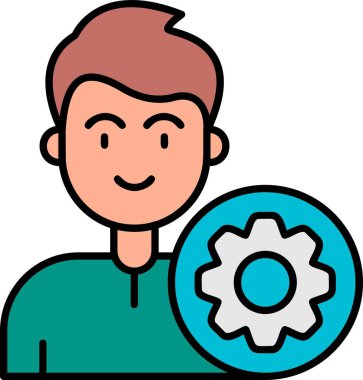 avatar dişli adam simgesi dosyalanmış dış hat biçimi