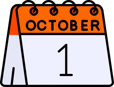 Ekim takvim vektör simgesi