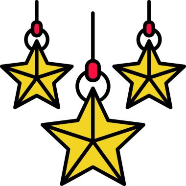yıldız noel dekorasyon simgesi ana hatlarıyla