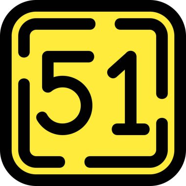 5 numaranın sarı ve siyah simgesinin çizimi