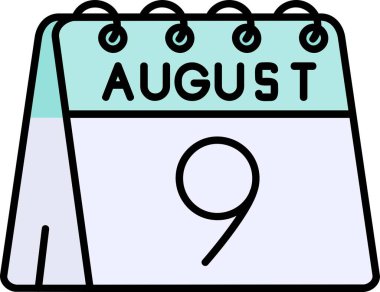 takvim Ağustos vektör simgesi