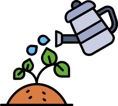 Sulama kutusu ve sulama vektör illüstrasyonuName