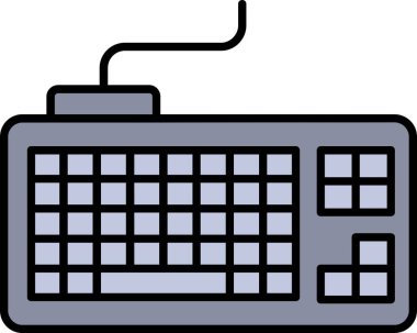 Bilgisayar klavyesi. Web simgesi vektör illüstrasyonu