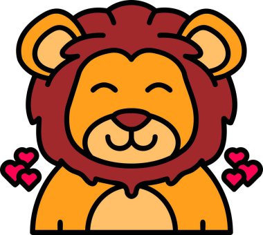 Aslan sevimli ikonu sever